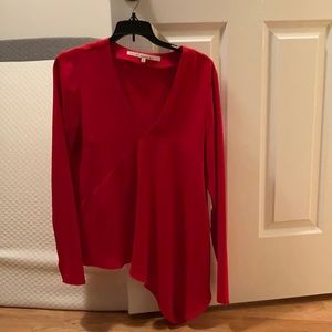 Rachel Roy red asymmetrical blouse